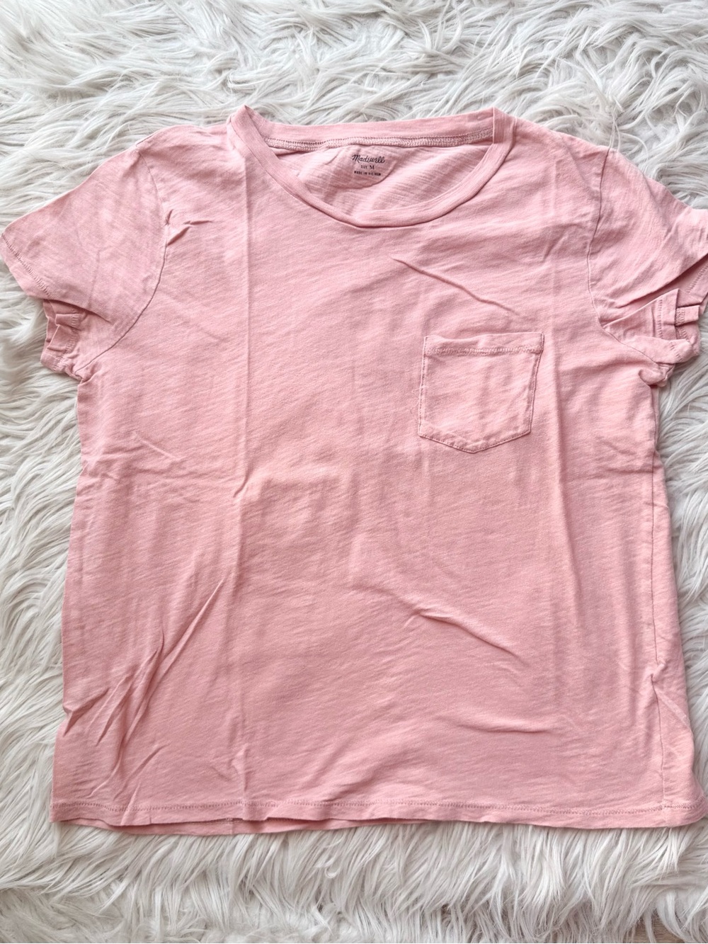 Madewell Whisper Cotton Crewneck Pocket Tee Pink Size Medium